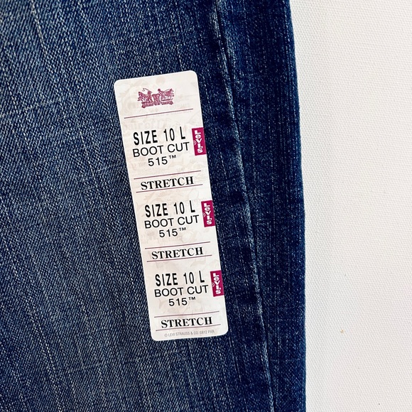 NWT Levi’s 515 Boot Cut Jeans Size 10 Long 33” Inseam Stretch Mid Rise - Picture 4 of 7